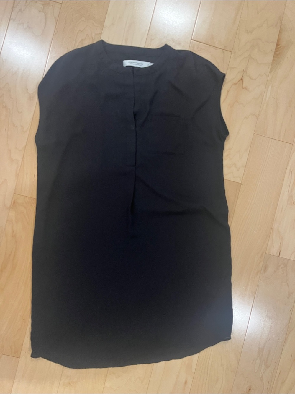 Simons Black Cap-Sleeve Tunic Top